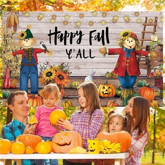 Fall Thanksgiving Photography Backdrop Large Decorations Outdoor Yard Banners - Picture 5 of 6